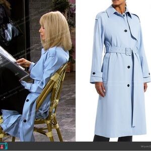 NWT $695 Theory Belted Trench Coat in Blue